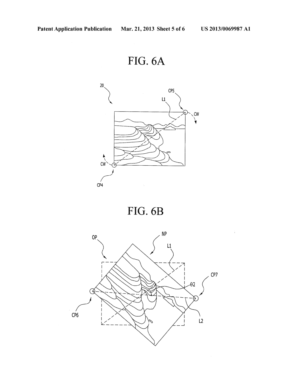 APPARATUS AND METHOD FOR ROTATING A DISPLAYED IMAGE BY USING MULTI-POINT     TOUCH INPUTS - diagram, schematic, and image 06