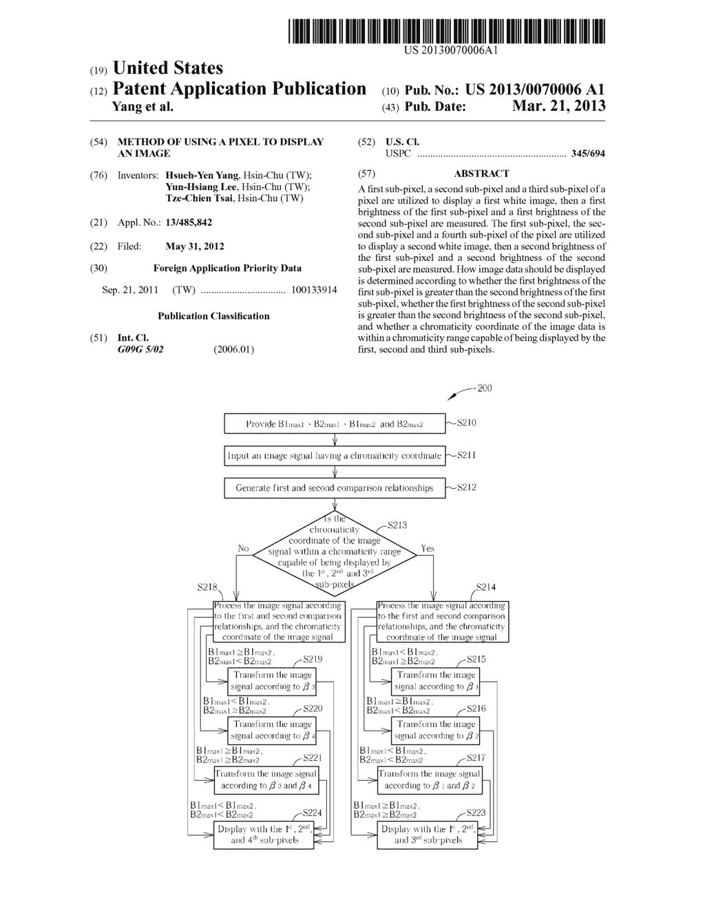 METHOD OF USING A PIXEL TO DISPLAY AN IMAGE - diagram, schematic, and image 01