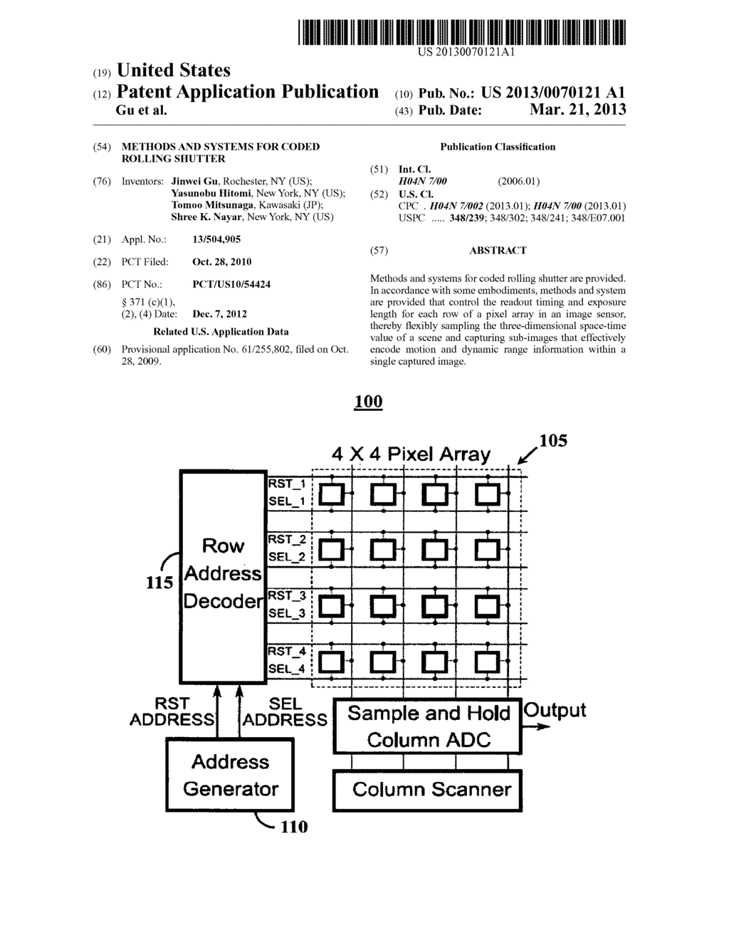 METHODS AND SYSTEMS FOR CODED ROLLING SHUTTER - diagram, schematic, and image 01