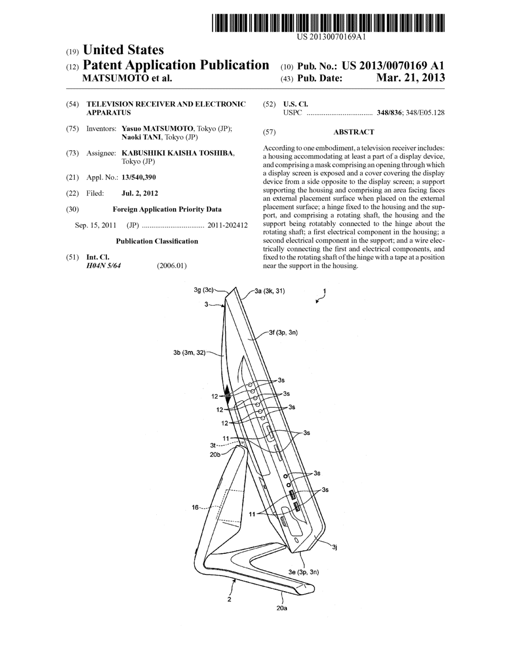 TELEVISION RECEIVER AND ELECTRONIC APPARATUS - diagram, schematic, and image 01