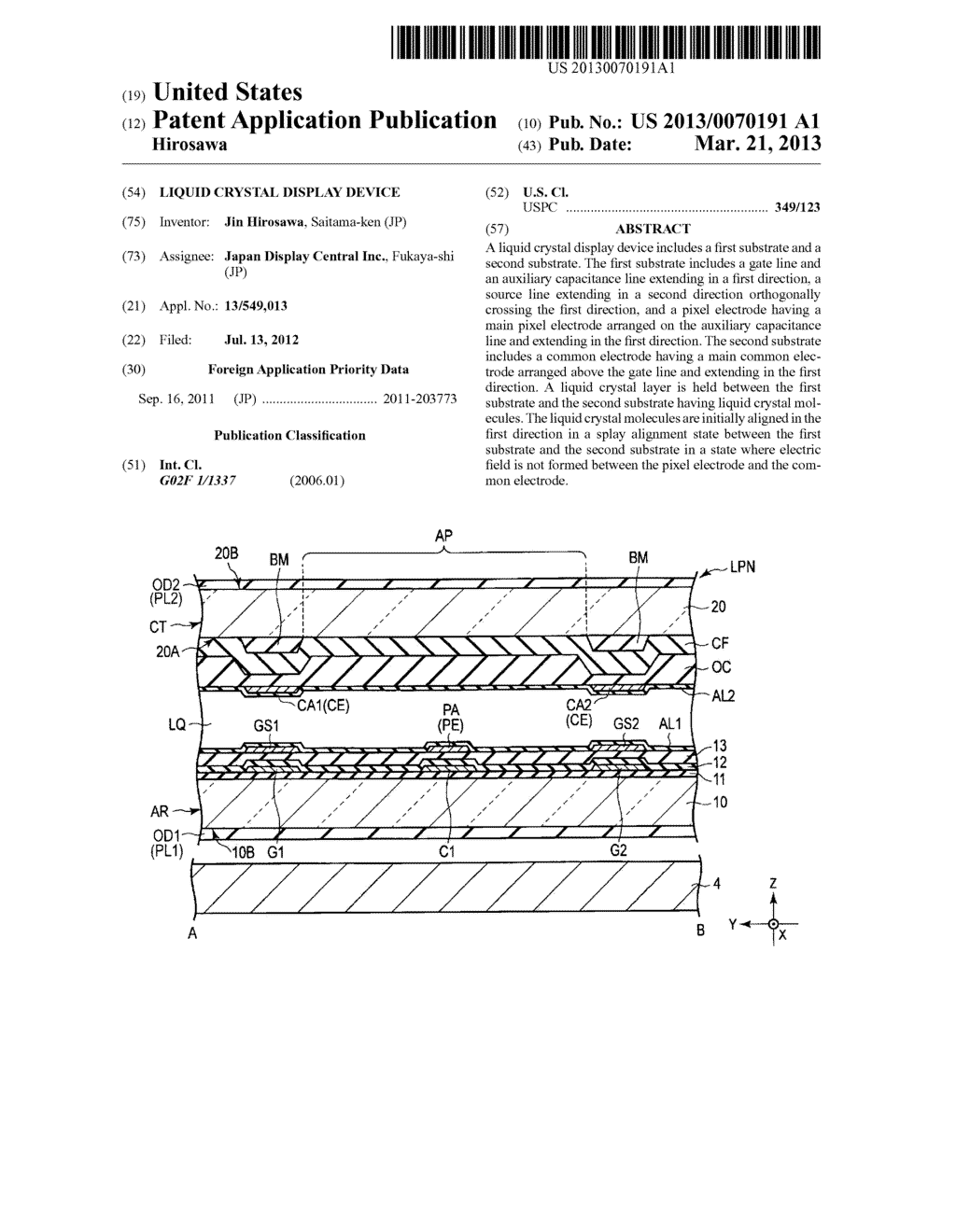 LIQUID CRYSTAL DISPLAY DEVICE - diagram, schematic, and image 01