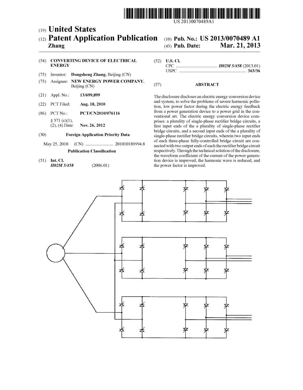 CONVERTING DEVICE OF ELECTRICAL ENERGY - diagram, schematic, and image 01