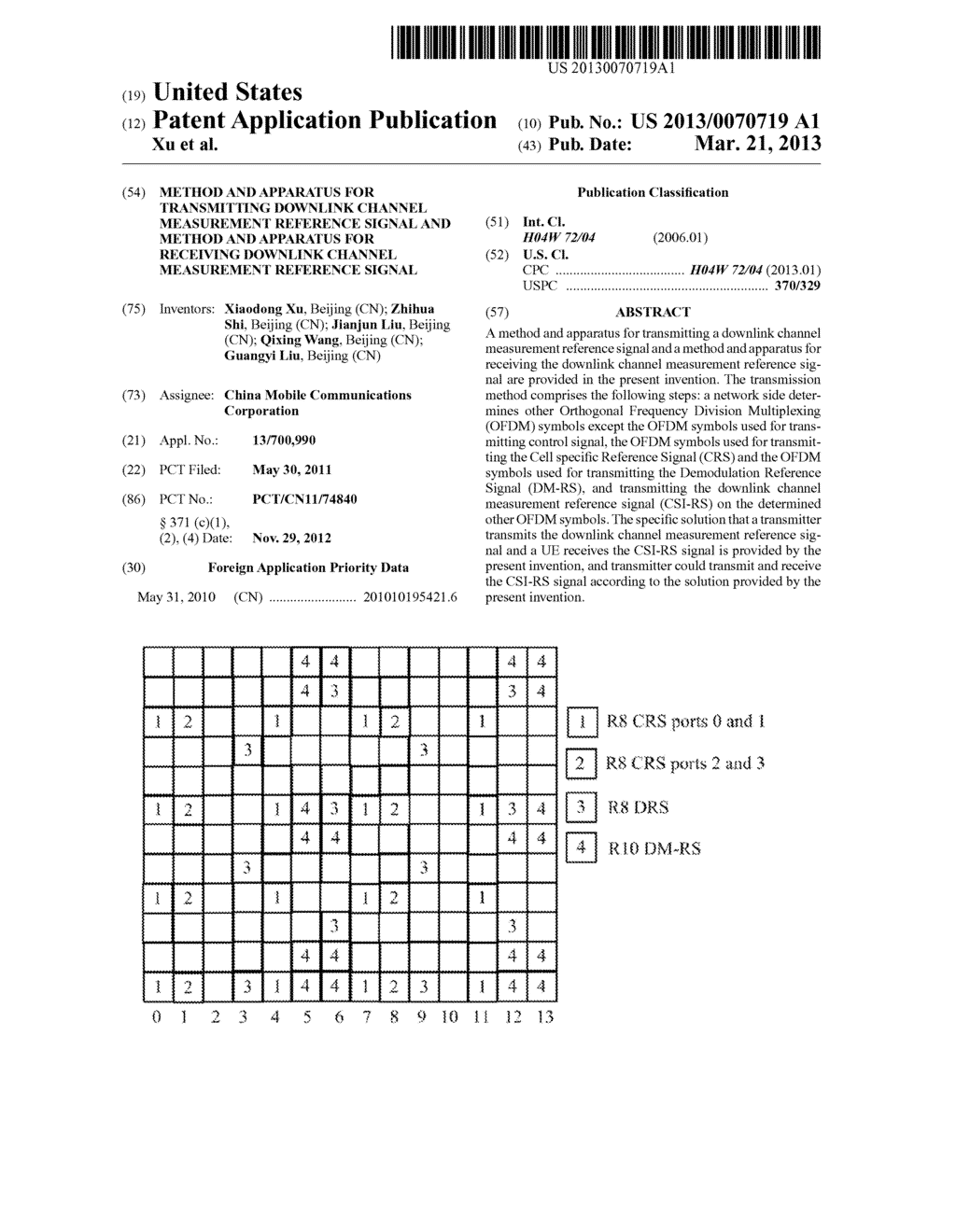 METHOD AND APPARATUS FOR TRANSMITTING DOWNLINK CHANNEL MEASUREMENT     REFERENCE SIGNAL AND METHOD AND APPARATUS FOR RECEIVING DOWNLINK CHANNEL     MEASUREMENT REFERENCE SIGNAL - diagram, schematic, and image 01