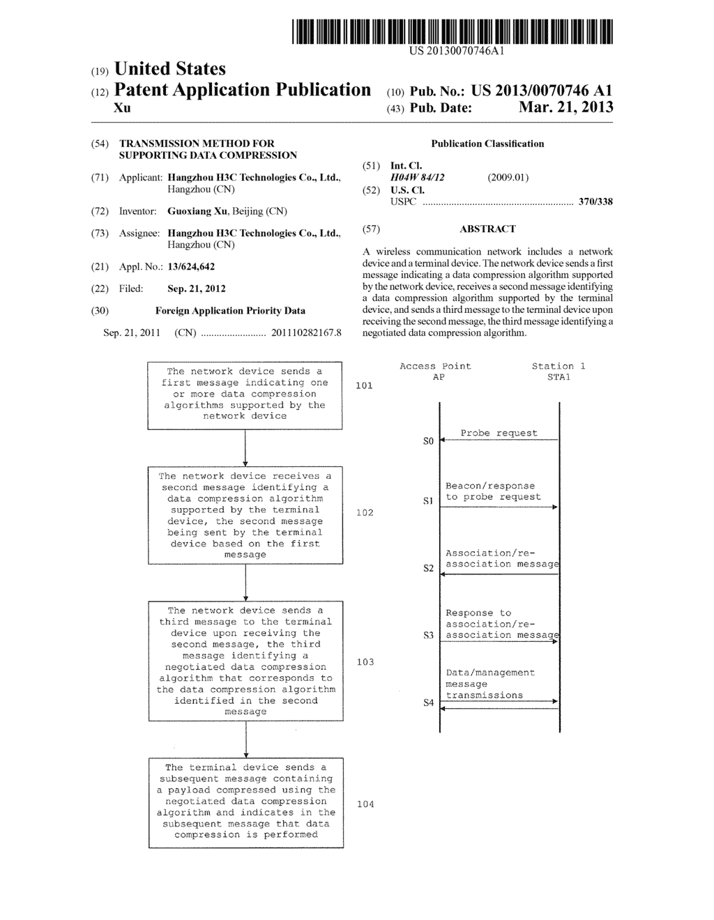 TRANSMISSION METHOD FOR SUPPORTING DATA COMPRESSION - diagram, schematic, and image 01