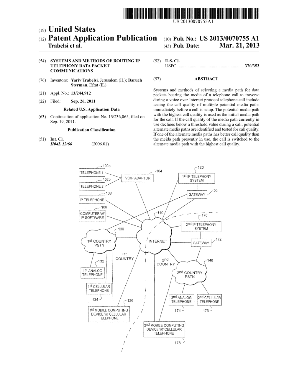 SYSTEMS AND METHODS OF ROUTING IP TELEPHONY DATA PACKET COMMUNICATIONS - diagram, schematic, and image 01