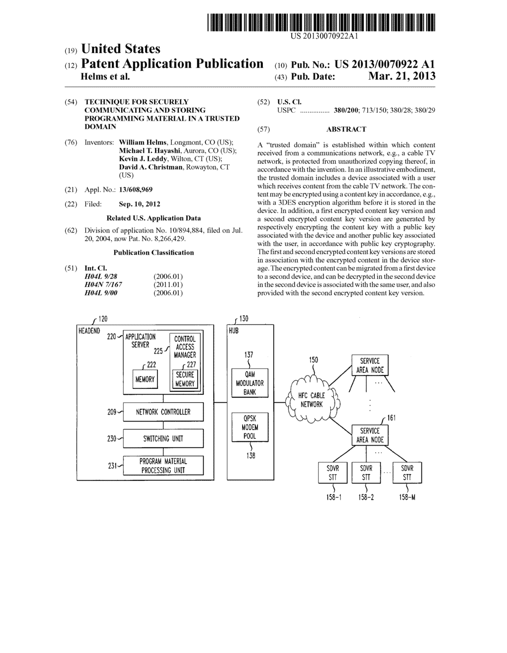 TECHNIQUE FOR SECURELY COMMUNICATING AND STORING PROGRAMMING MATERIAL IN A     TRUSTED DOMAIN - diagram, schematic, and image 01