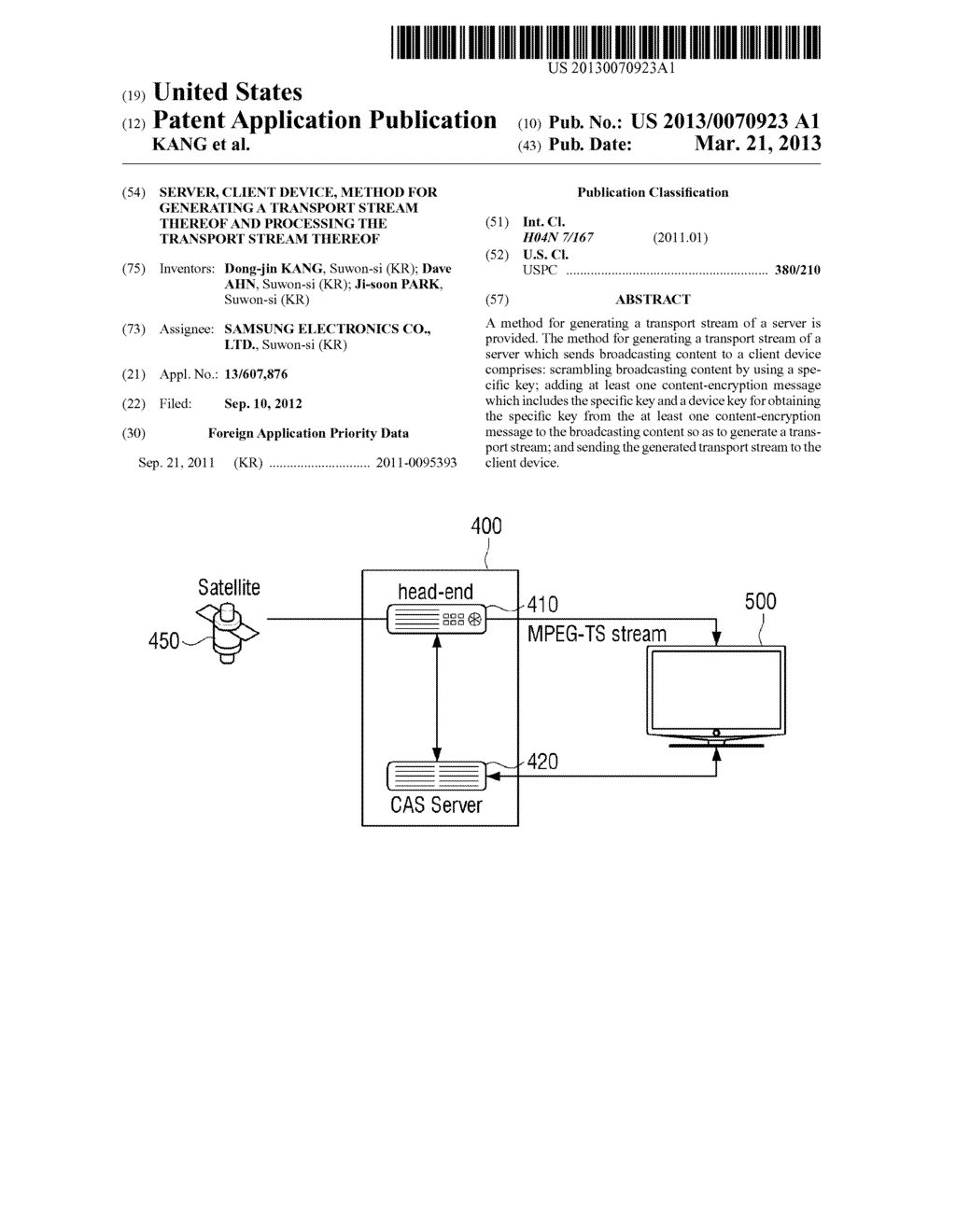 SERVER, CLIENT DEVICE, METHOD FOR GENERATING A TRANSPORT STREAM THEREOF     AND PROCESSING THE TRANSPORT STREAM THEREOF - diagram, schematic, and image 01