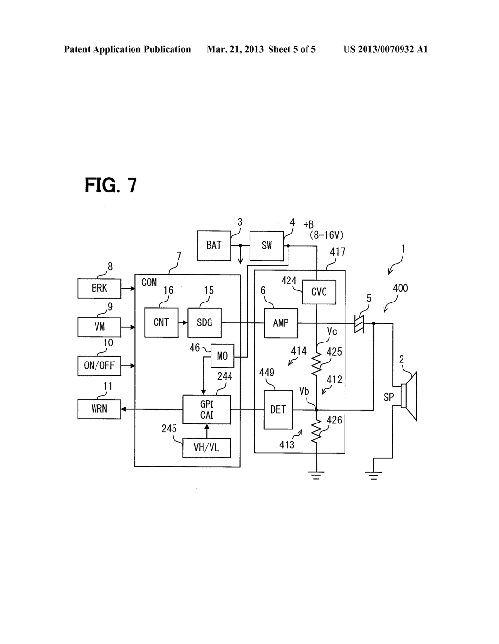 FAILURE DETECTION DEVICE FOR VEHICLE SPEAKER - diagram, schematic, and image 06