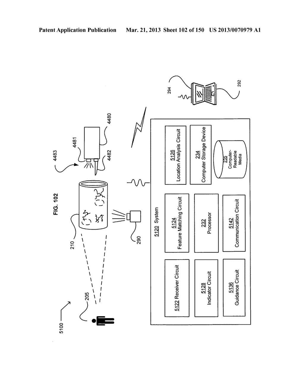 Registering regions of interest of a body part to a coordinate system - diagram, schematic, and image 103