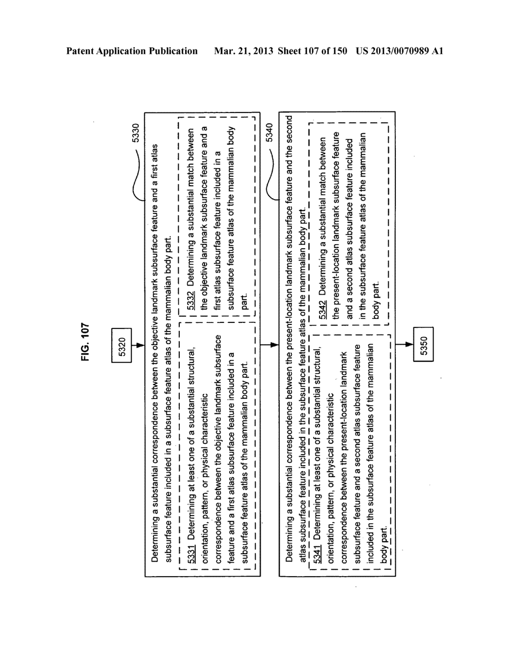 Registering a region of interest of a body part to a landmark subsurface     feature of the body part - diagram, schematic, and image 108