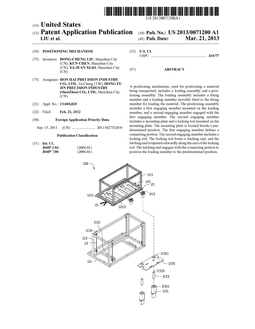 POSITIONING MECHANISM - diagram, schematic, and image 01