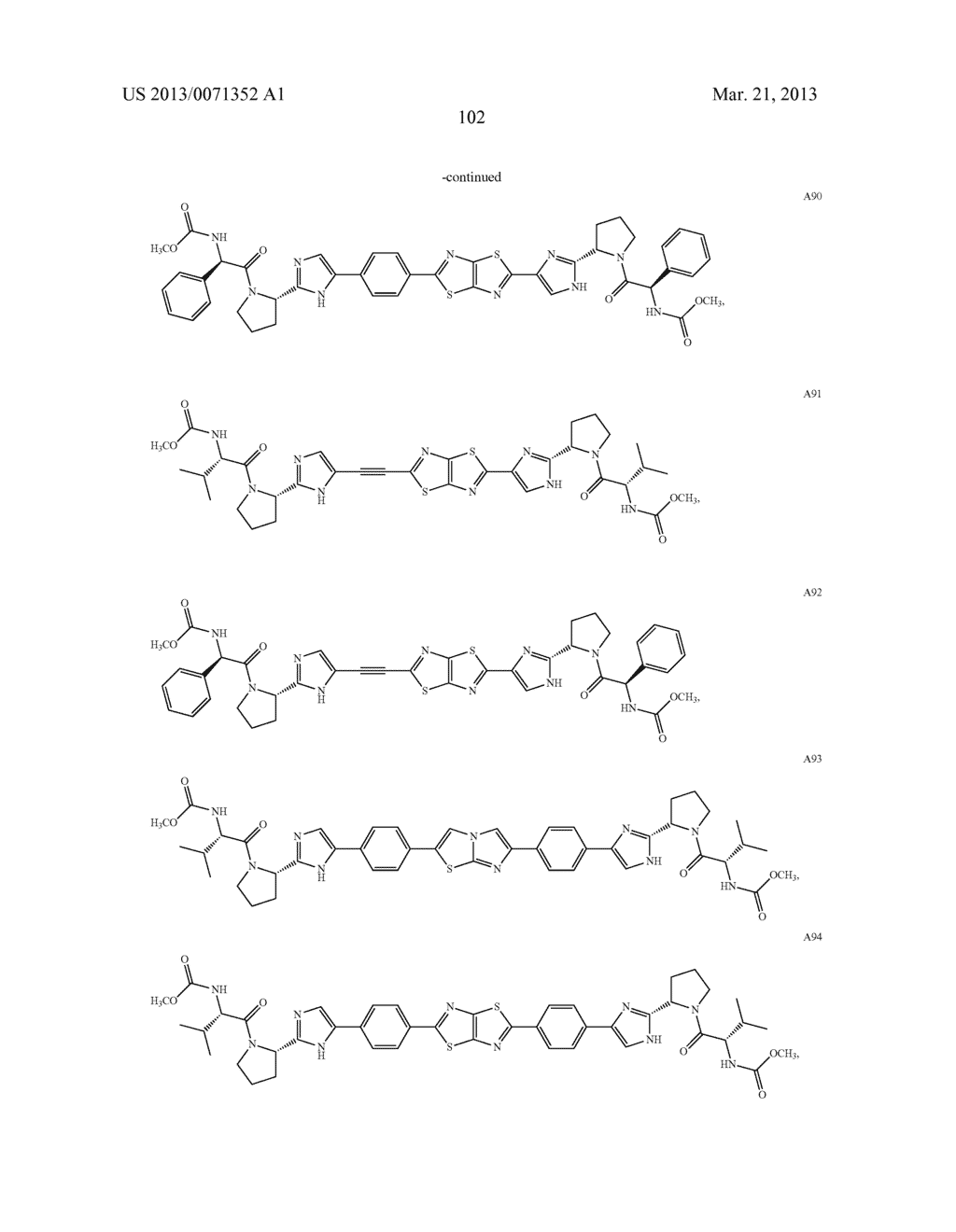 5,5-FUSED ARYLENE OR HETEROARYLENE HEPATITIS C VIRUS INHIBITORS - diagram, schematic, and image 103