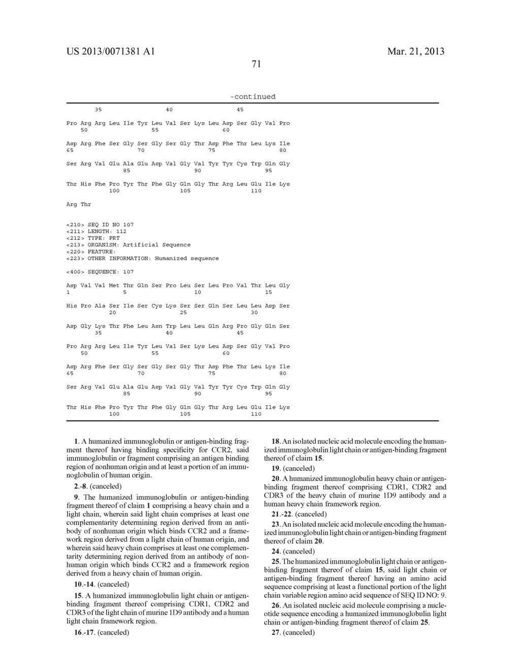 HUMANIZED ANTI-CCR2 ANTIBODIES AND METHODS OF USE THEREFOR - diagram, schematic, and image 112