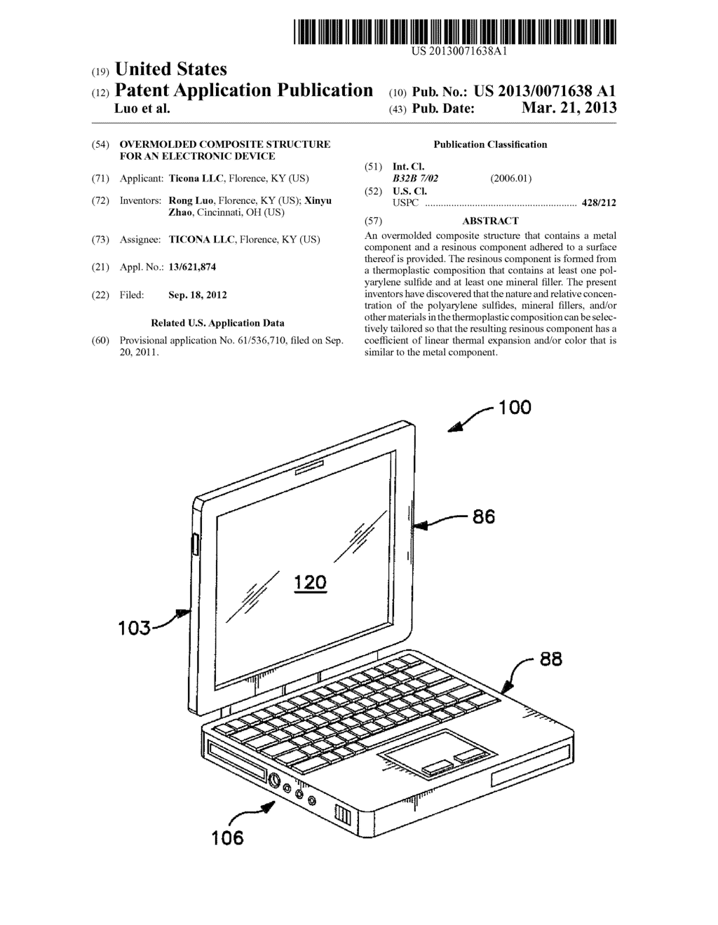 Overmolded Composite Structure for an Electronic Device - diagram, schematic, and image 01