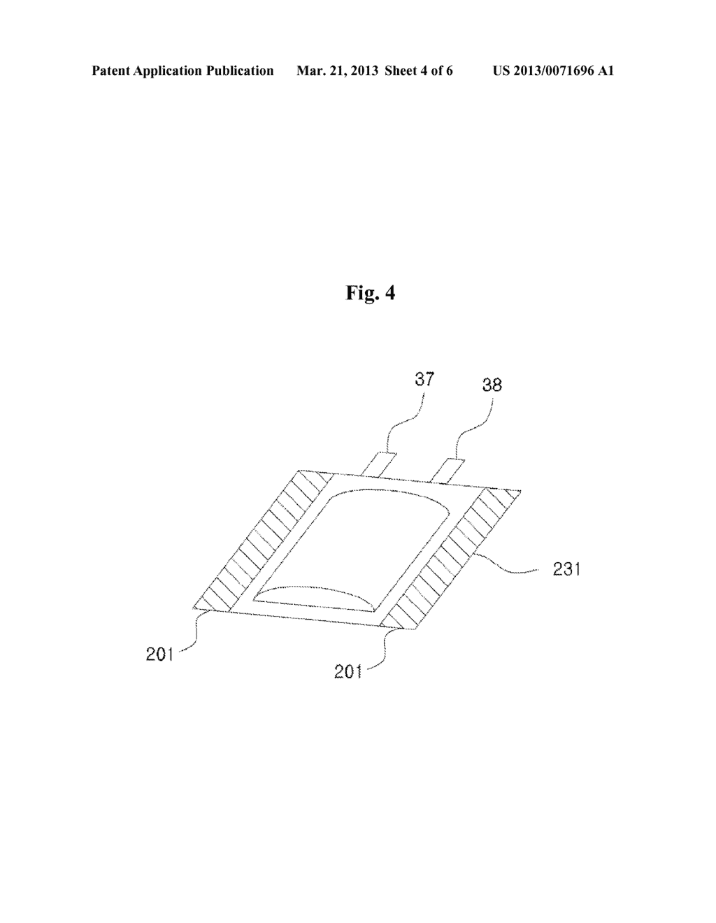 POUCH-TYPE BATTERY WITH IMPROVED SAFETY BY COATING SEALING UNIT WITH FLAME     RETARDANT AND HEAT RESISTANT RESIN COMPOSITION PREPARED BY MIXING FLAME     RETARDANT MATERIAL AND HEAT RESISTANT MATERIAL TO THERMOPLASTIC RESIN OR     THERMOSETTING RESIN AND PRODUCTION METHOD THEREOF - diagram, schematic, and image 05
