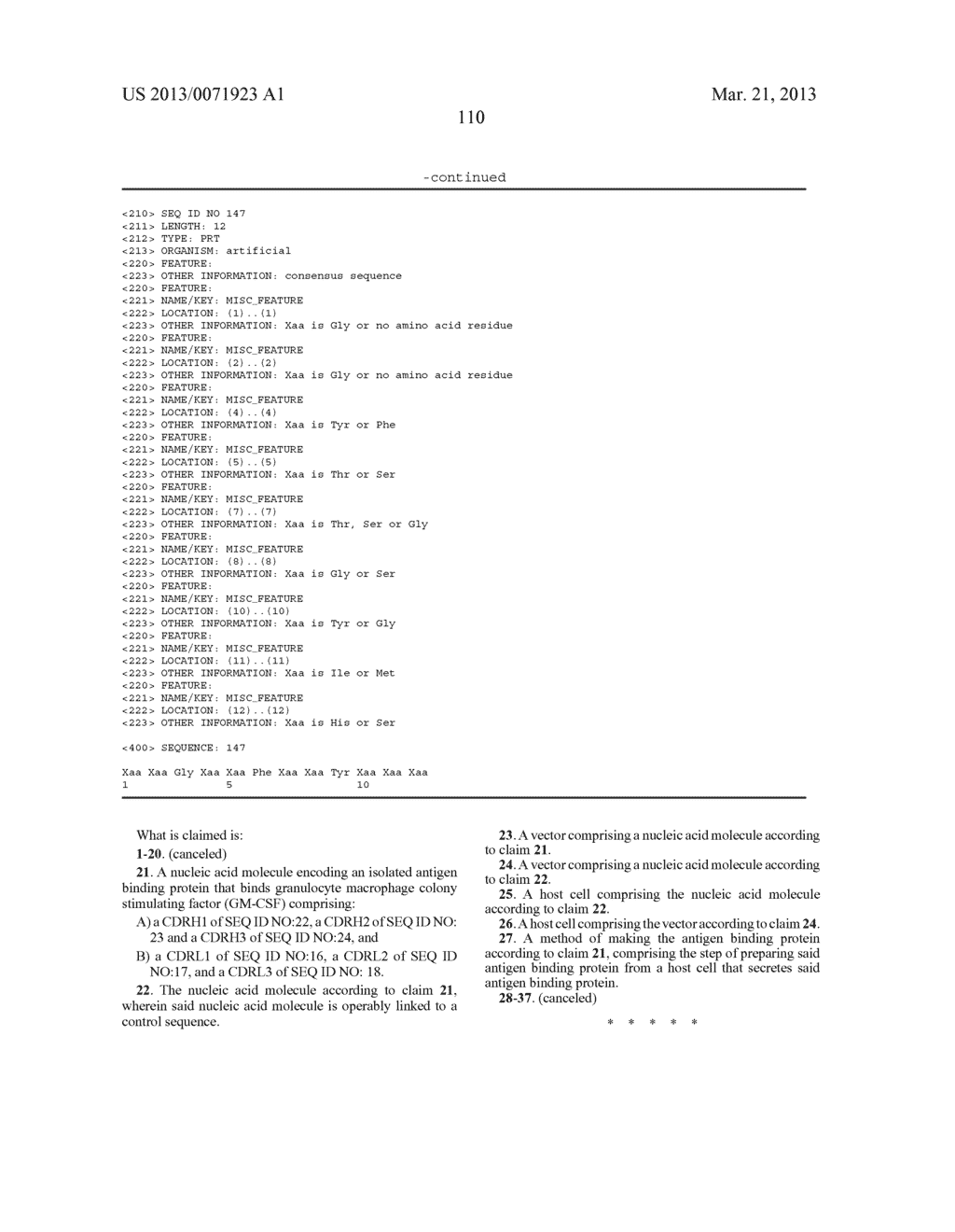 HUMAN GM-CSF ANTIGEN BINDING PROTEINS - diagram, schematic, and image 140