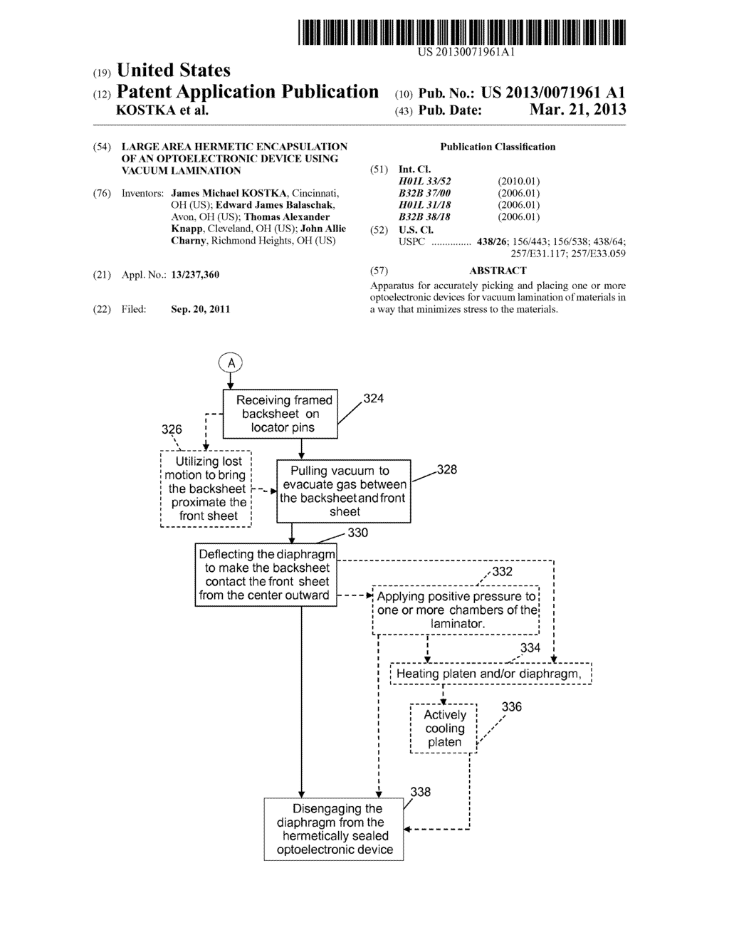 LARGE AREA HERMETIC ENCAPSULATION OF AN OPTOELECTRONIC DEVICE USING VACUUM     LAMINATION - diagram, schematic, and image 01