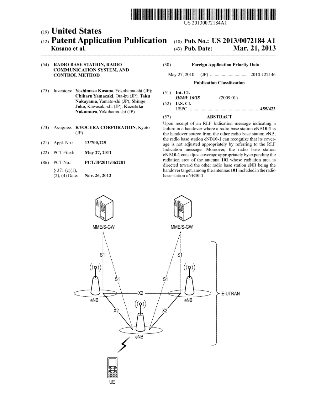 RADIO BASE STATION, RADIO COMMUNICATION SYSTEM, AND CONTROL METHOD - diagram, schematic, and image 01