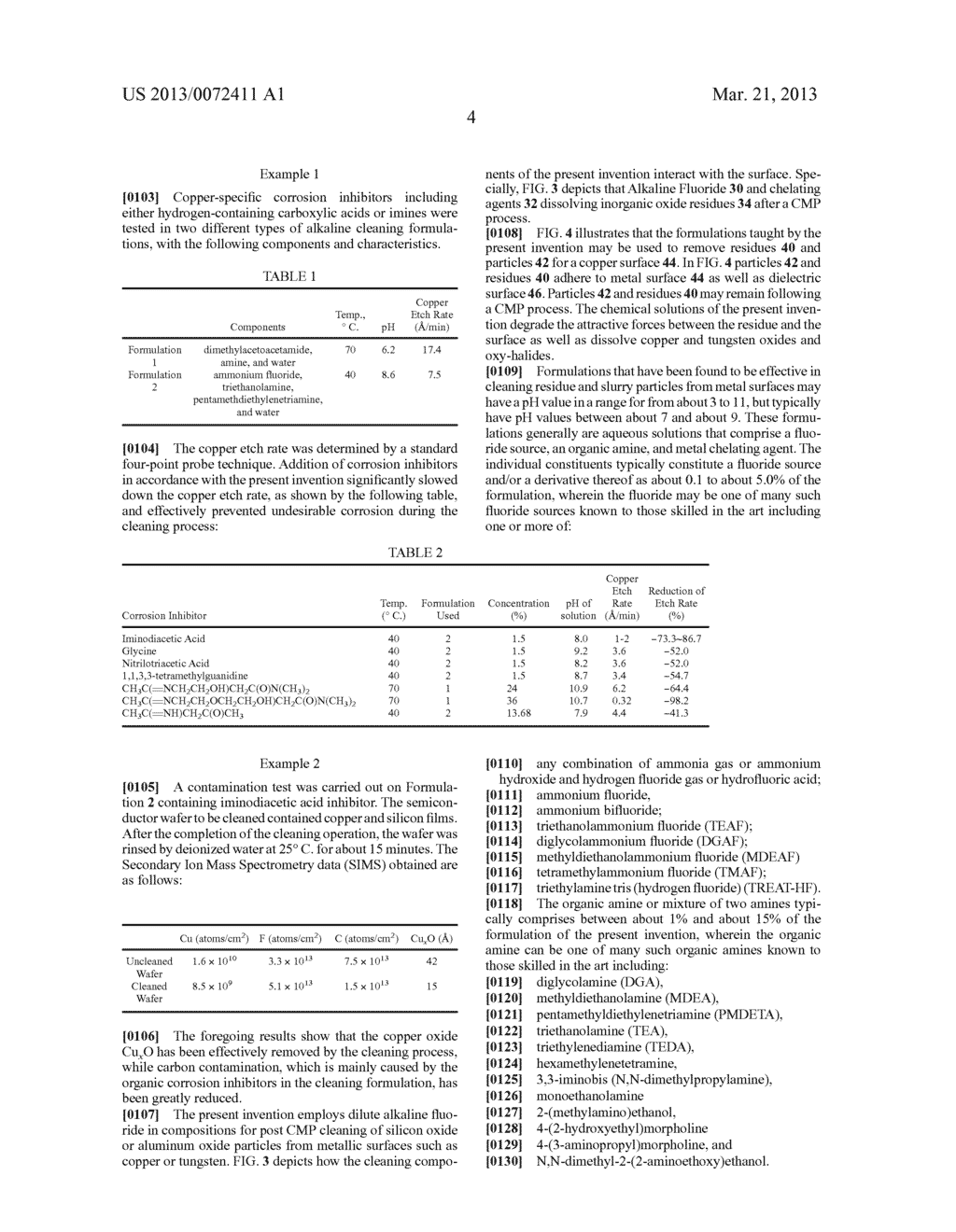 AQUEOUS CLEANING COMPOSITION CONTAINING COPPER-SPECIFIC CORROSION     INHIBITOR FOR CLEANING INORGANIC RESIDUES ON SEMICONDUCTOR SUBSTRATE - diagram, schematic, and image 11