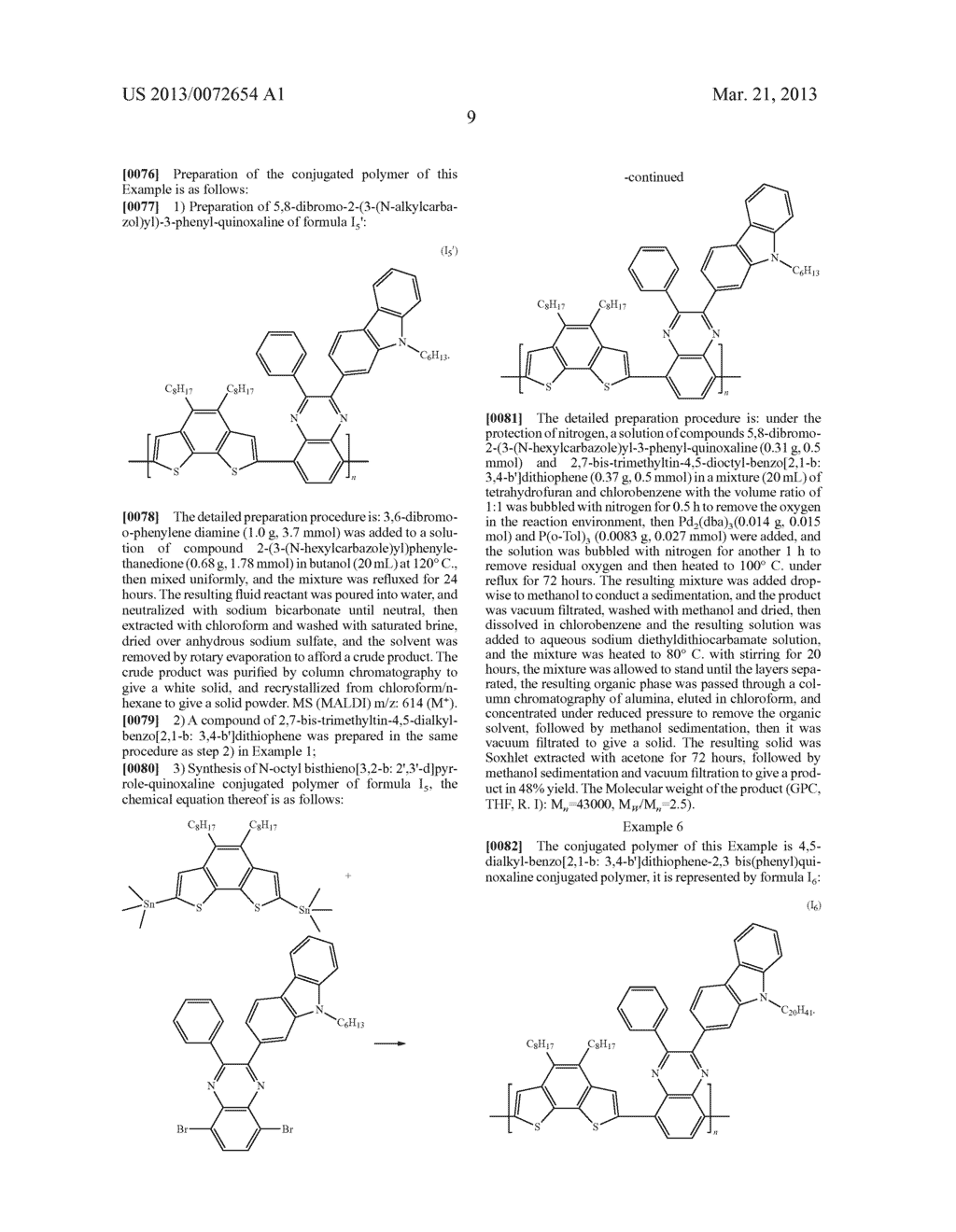 QUINOXALINE CONJUGATED POLYMER CONTAINING FUSED-RING THIOPHENE UNIT,     PREPARATION METHOD AND USES THEREOF - diagram, schematic, and image 12