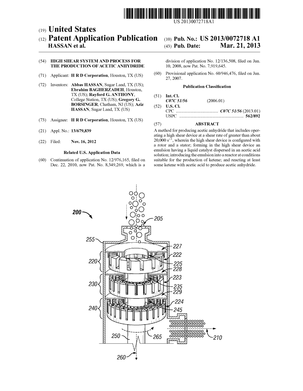 HIGH SHEAR SYSTEM AND PROCESS FOR THE PRODUCTION OF ACETIC ANHYDRIDE - diagram, schematic, and image 01