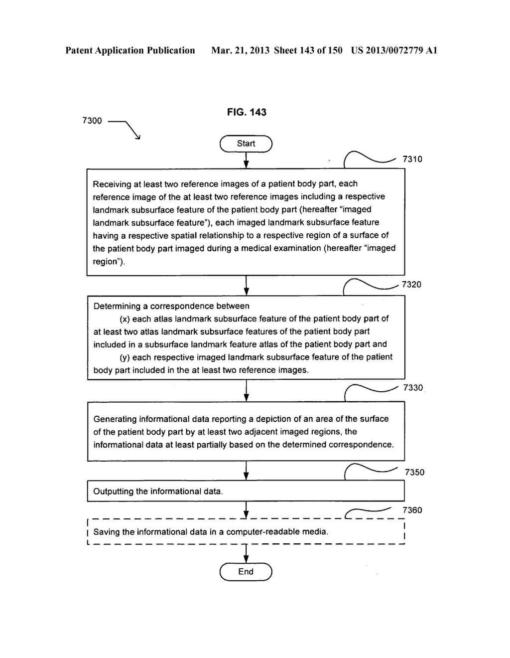 Reporting imaged portions of a patient's body part - diagram, schematic, and image 144