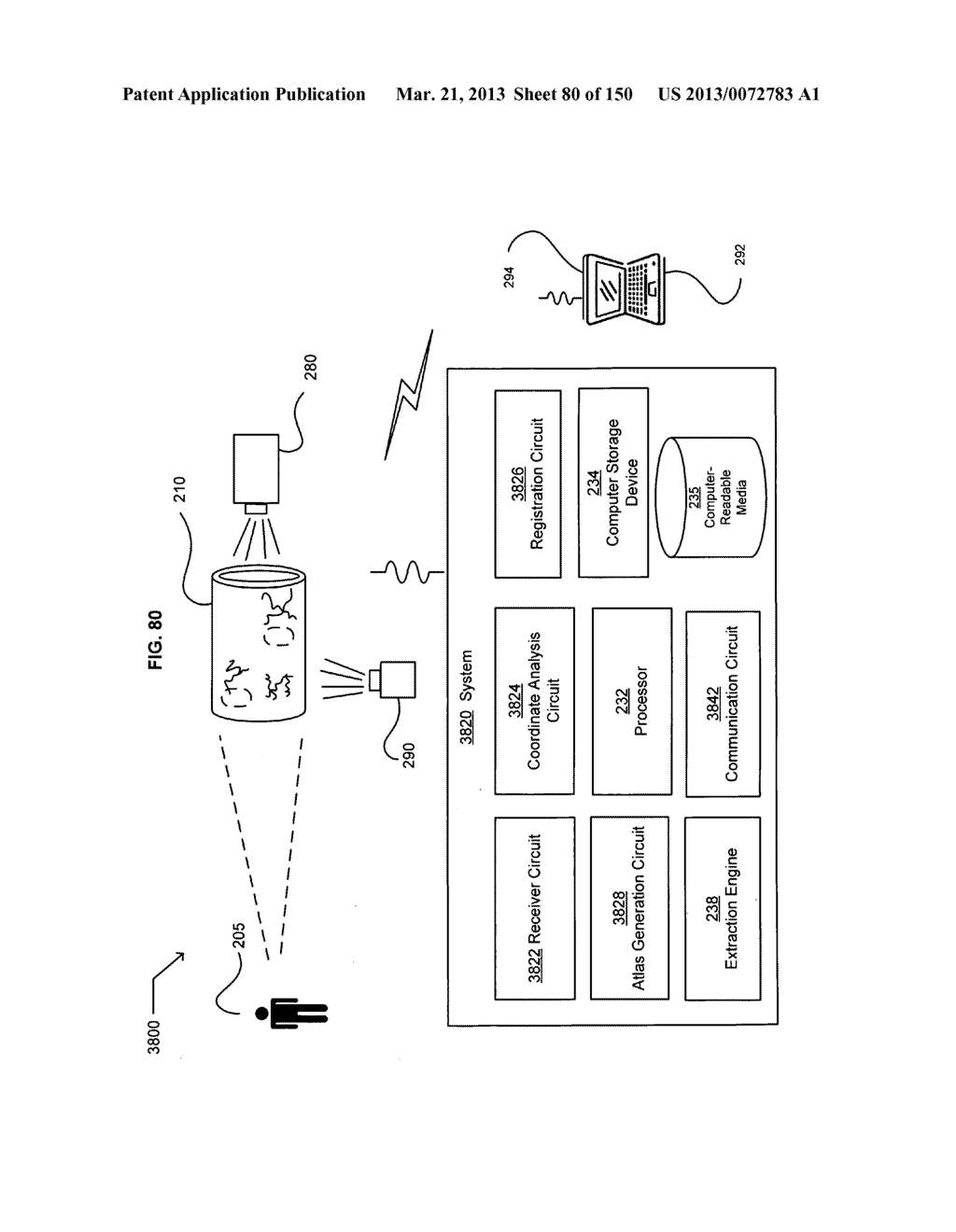 Indicating proximity of a body-insertable device to a destination region     of interest - diagram, schematic, and image 81