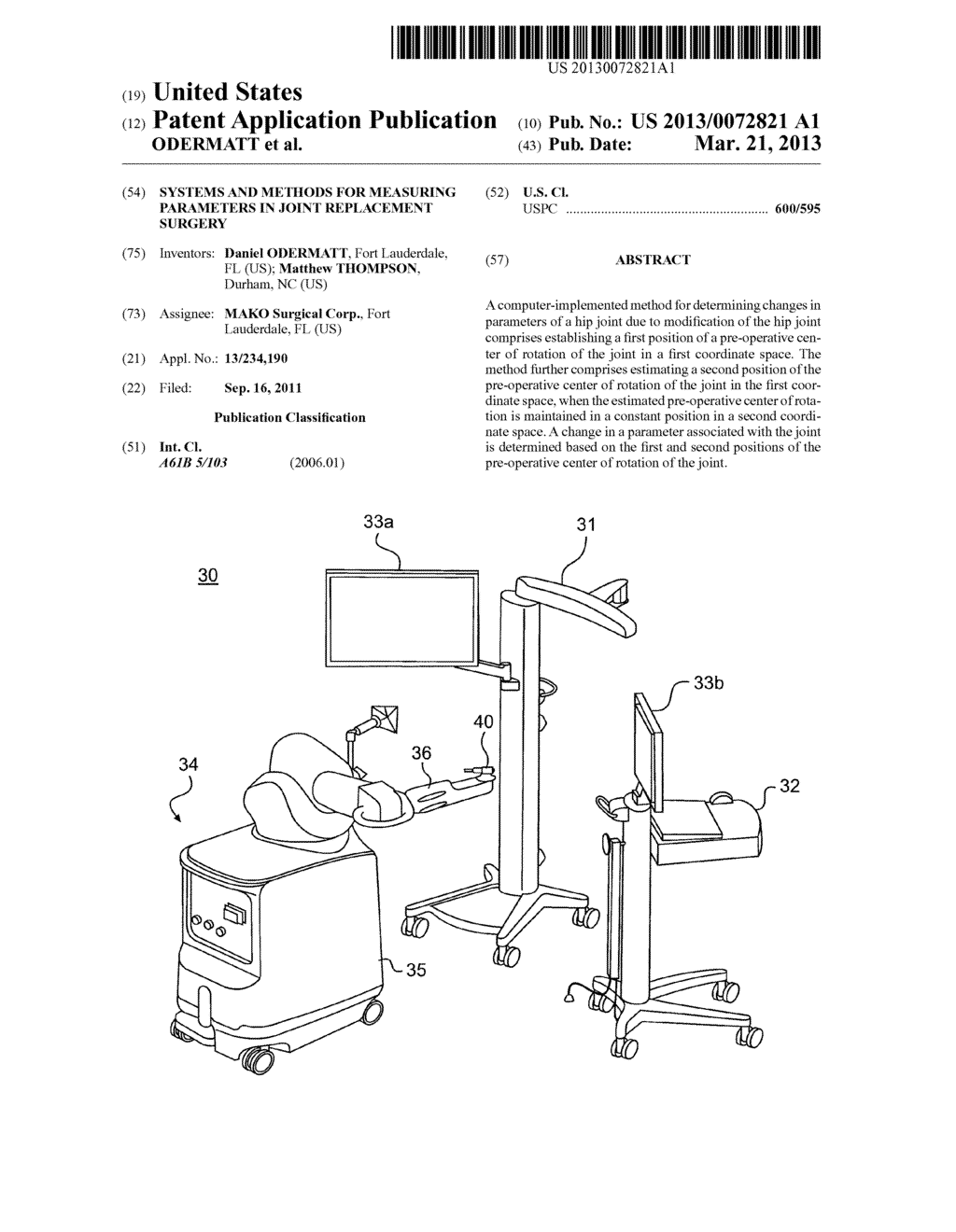 SYSTEMS AND METHODS FOR MEASURING PARAMETERS IN JOINT REPLACEMENT SURGERY - diagram, schematic, and image 01