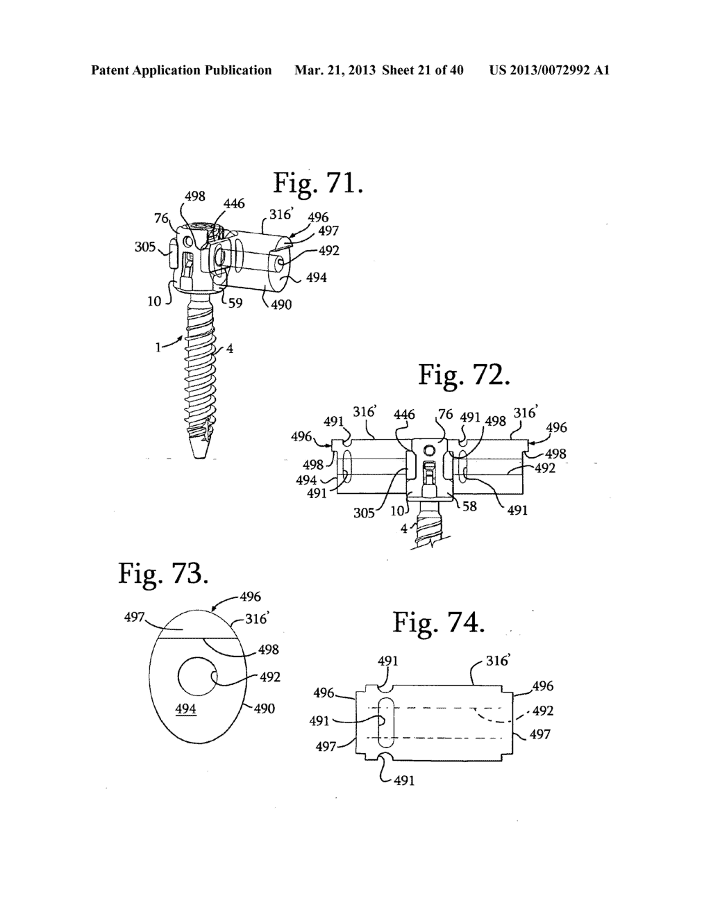 Polyaxial bone anchor with pop-on shank and friction fit retainer with low     profile edge lock - diagram, schematic, and image 22