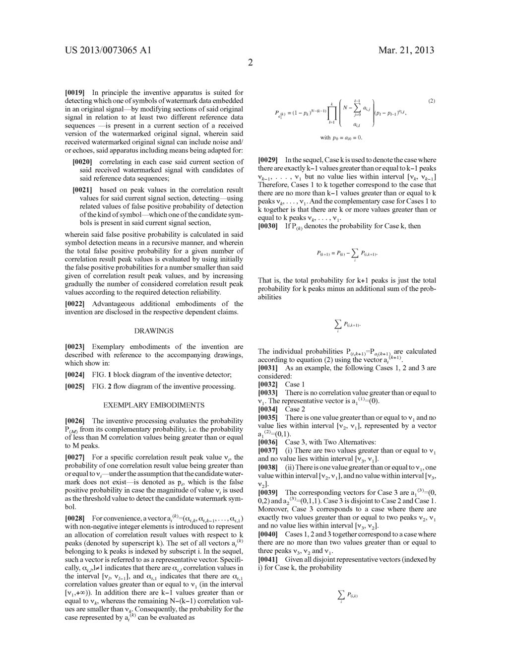 METHOD AND APPARATUS FOR DETECTING WHICH ONE OF SYMBOLS OF WATERMARK DATA     IS EMBEDDED IN A RECEIVED SIGNAL - diagram, schematic, and image 05