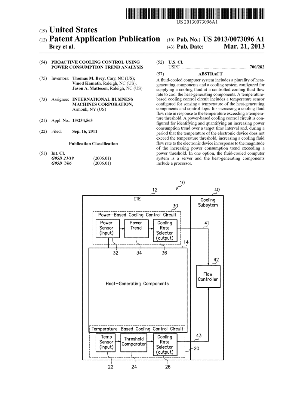 PROACTIVE COOLING CONTROL USING POWER CONSUMPTION TREND ANALYSIS - diagram, schematic, and image 01