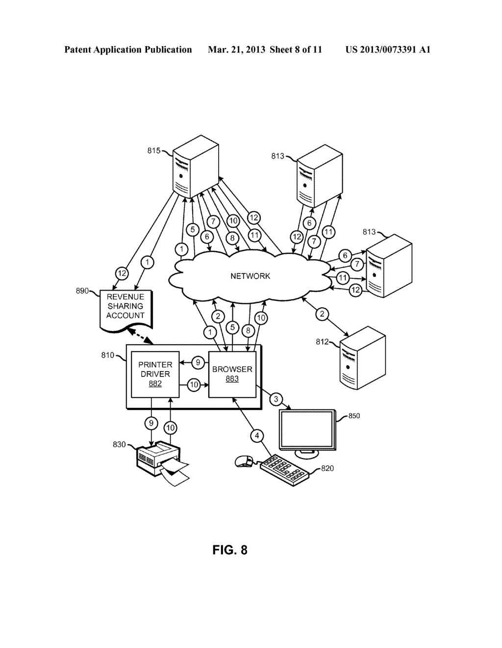 SYSTEMS AND METHODS FOR SHARING REVENUE IN AN INTERNET PRINTING SYSTEM - diagram, schematic, and image 09