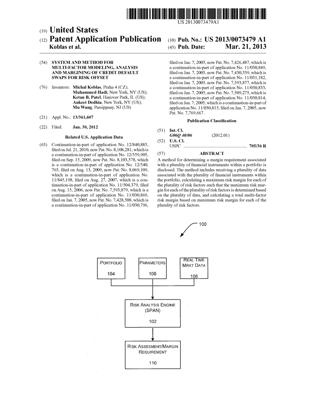 SYSTEM AND METHOD FOR MULTI-FACTOR MODELING, ANALYSIS AND MARGINING OF     CREDIT DEFAULT SWAPS FOR RISK OFFSET - diagram, schematic, and image 01