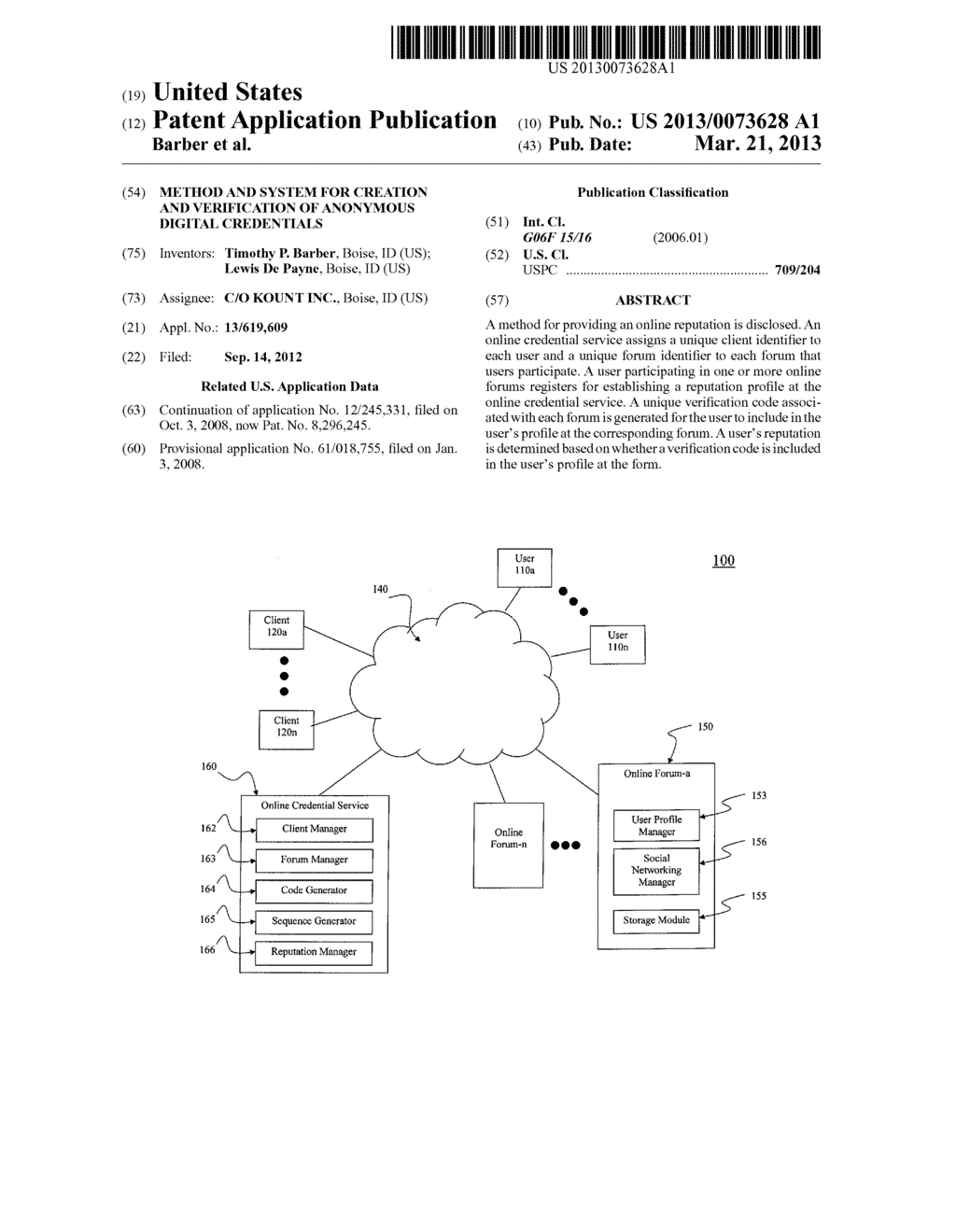 Method And System For Creation And Verification Of Anonymous Digital     Credentials - diagram, schematic, and image 01