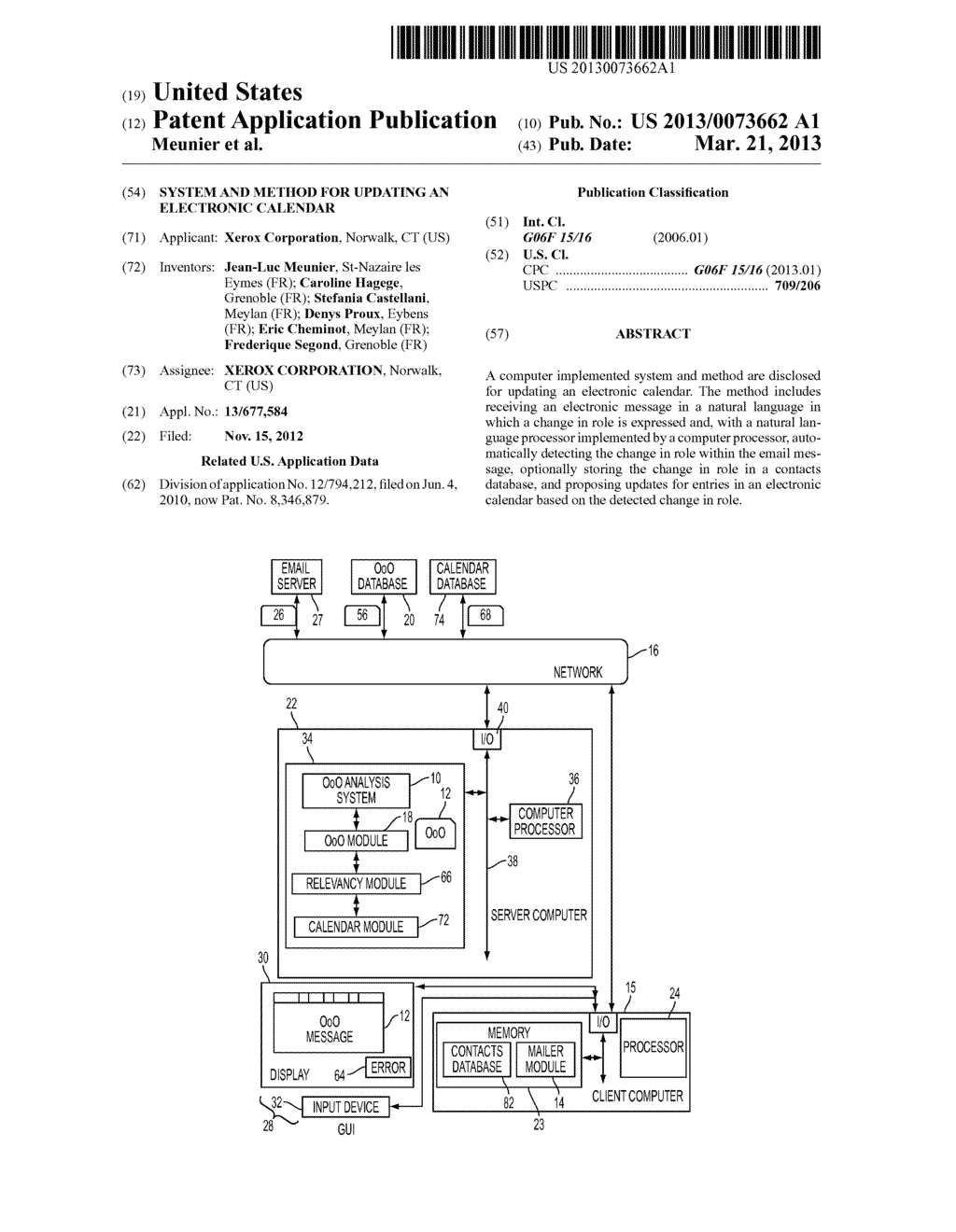 SYSTEM AND METHOD FOR UPDATING AN ELECTRONIC CALENDAR - diagram, schematic, and image 01