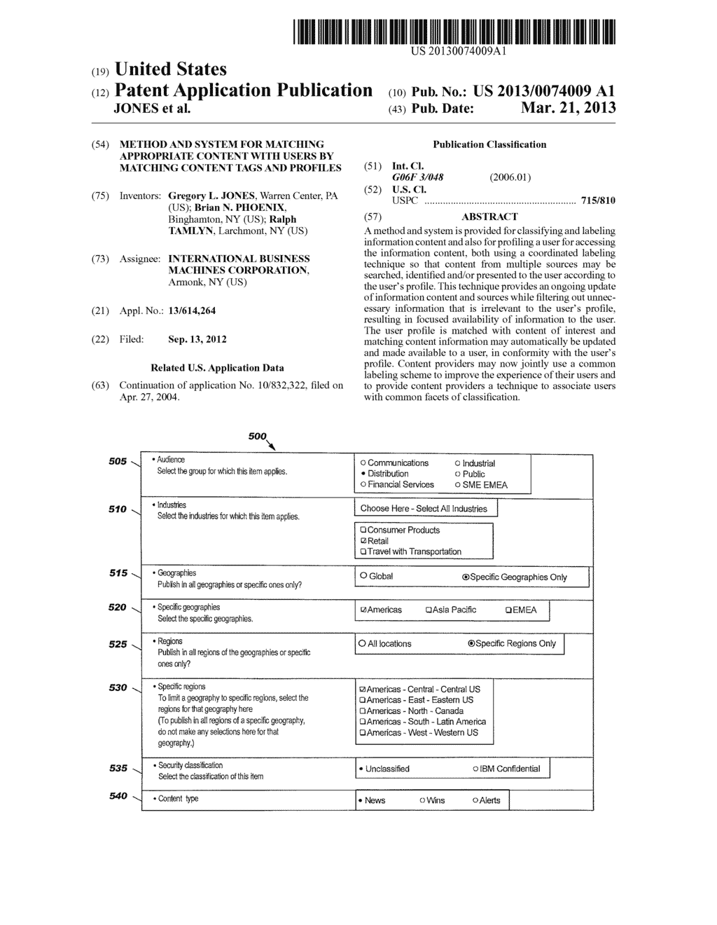 METHOD AND SYSTEM FOR MATCHING APPROPRIATE CONTENT WITH USERS BY MATCHING     CONTENT TAGS AND PROFILES - diagram, schematic, and image 01