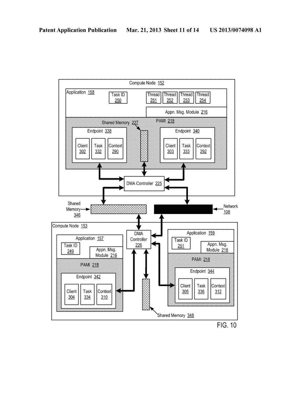 PROCESSING DATA COMMUNICATIONS EVENTS IN A PARALLEL ACTIVE MESSAGING     INTERFACE OF A PARALLEL COMPUTER - diagram, schematic, and image 12