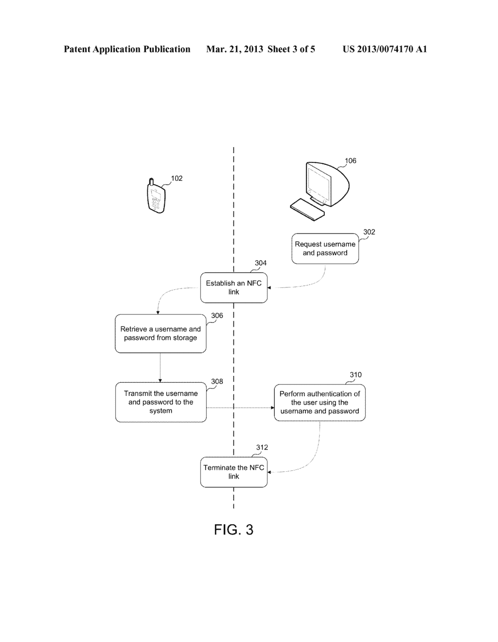 AUTHENTICATING A USER OF A SYSTEM USING NEAR FIELD COMMUNICATION - diagram, schematic, and image 04