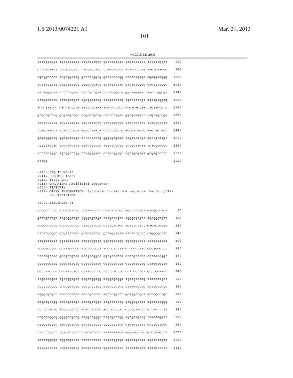 AUTOLUMINESCENT PLANTS INCLUDING THE BACTERIAL LUX OPERON AND METHODS OF     MAKING SAME - diagram, schematic, and image 121