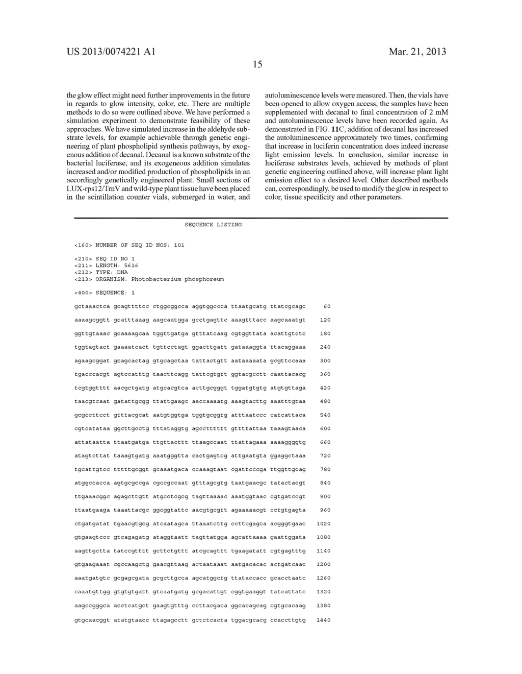 AUTOLUMINESCENT PLANTS INCLUDING THE BACTERIAL LUX OPERON AND METHODS OF     MAKING SAME - diagram, schematic, and image 35