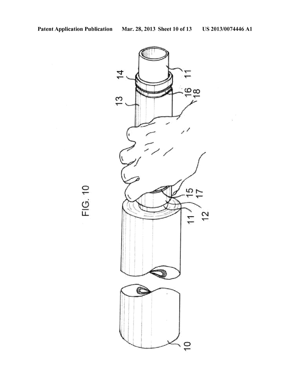 SINGLE- HAND SELF-CONTAINED COHESIVE STRETCH FILM BAGGAGE WRAPPING DEVICE - diagram, schematic, and image 11