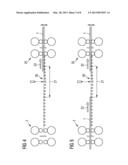 REDUCTION OF THE STRIP TENSION OF ROLLING STOCK BETWEEN TWO ROLLING UNITS     TO A MINIMUM diagram and image