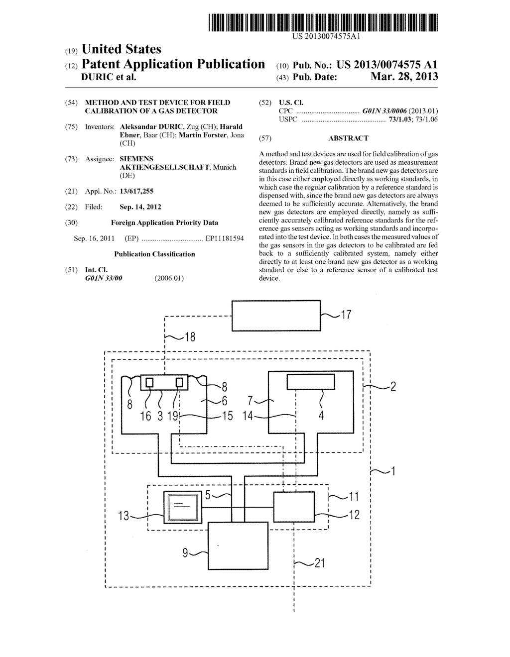 METHOD AND TEST DEVICE FOR FIELD CALIBRATION OF A GAS DETECTOR - diagram, schematic, and image 01