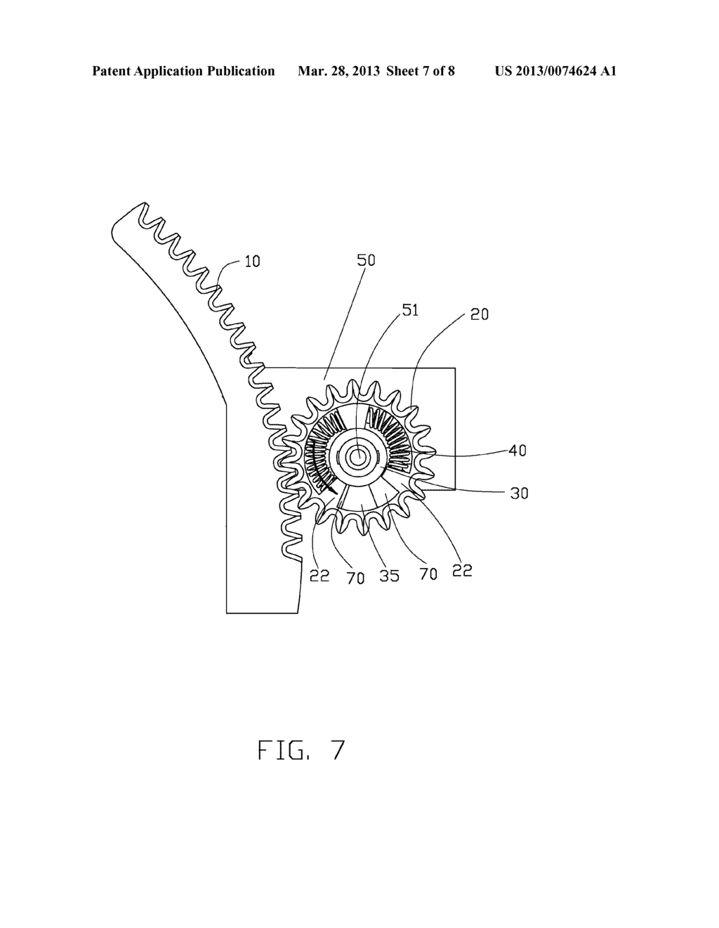 GEAR TRANSMISSION DEVICE WITH RESILIENT CONNECTION BETWEEN DRIVING GEAR     AND DRIVING SHAFT - diagram, schematic, and image 08