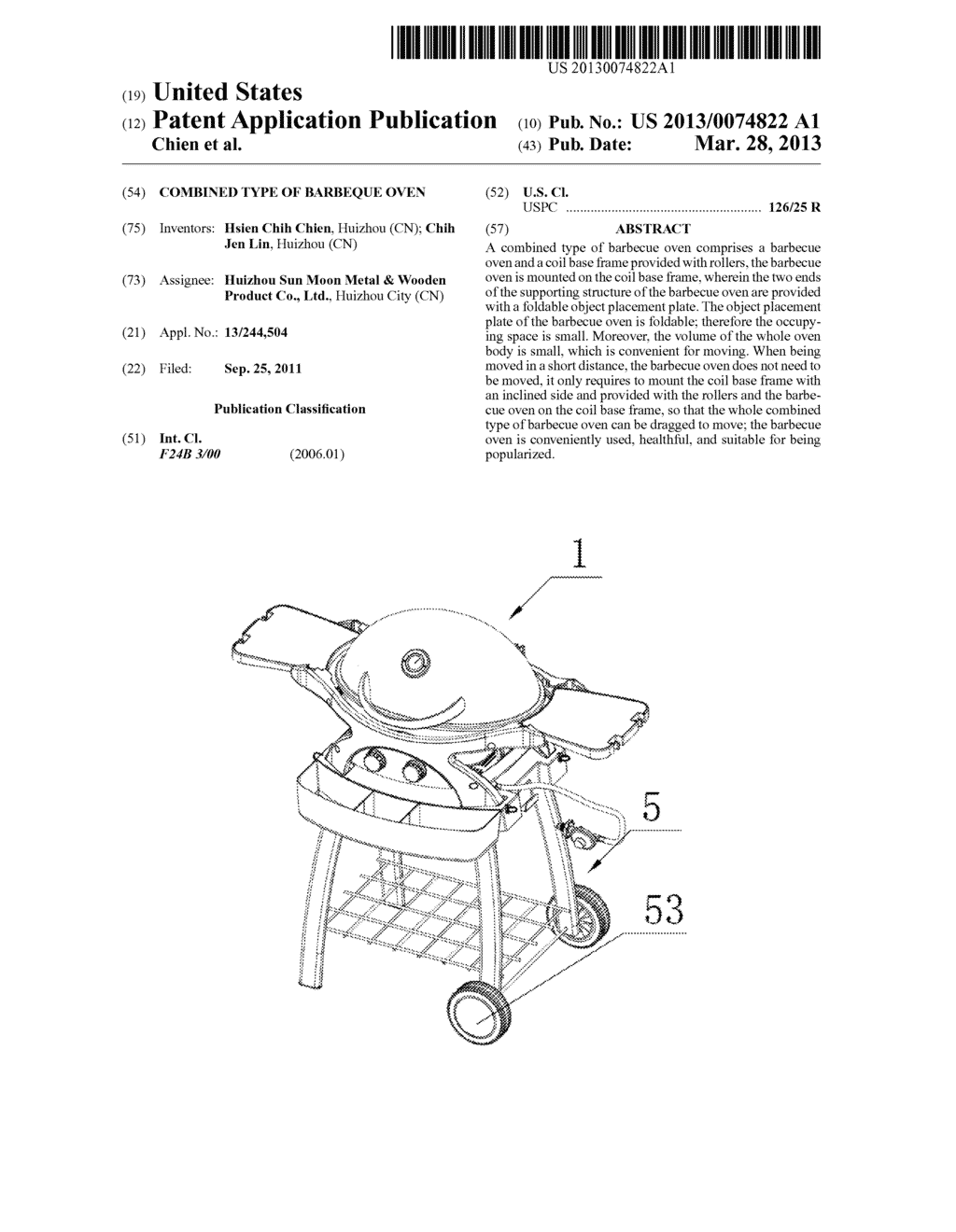 COMBINED TYPE OF BARBEQUE OVEN - diagram, schematic, and image 01