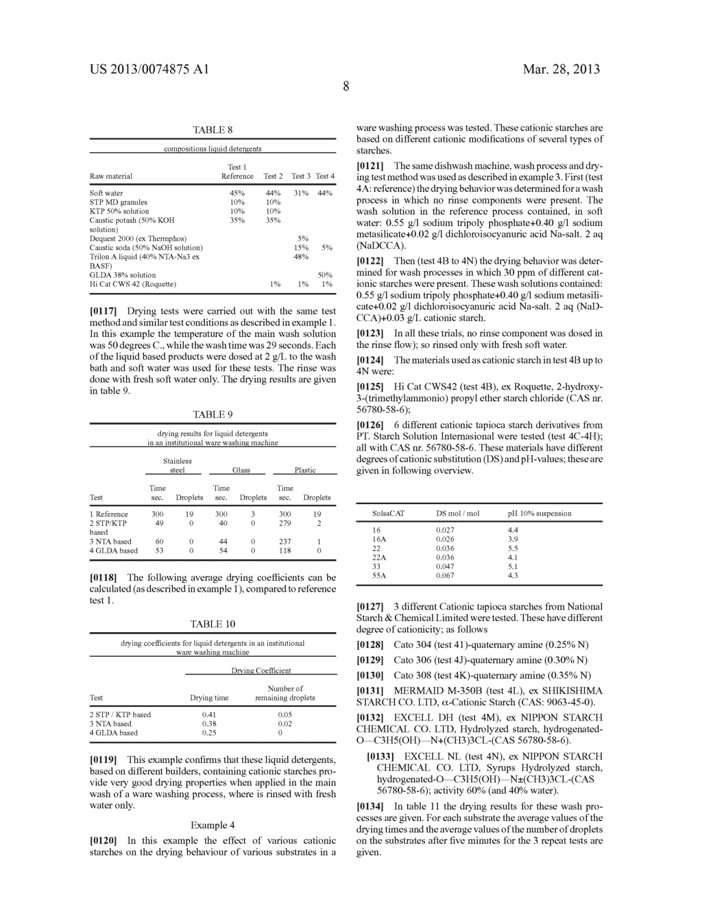 WARE WASHING SYSTEM CONTAINING CATIONIC STARCH - diagram, schematic, and image 09