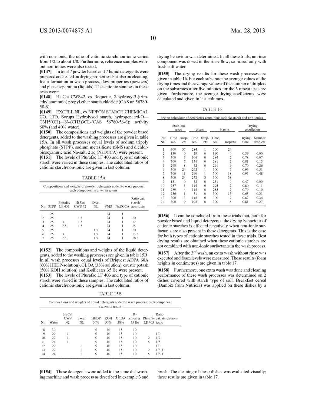 WARE WASHING SYSTEM CONTAINING CATIONIC STARCH - diagram, schematic, and image 11