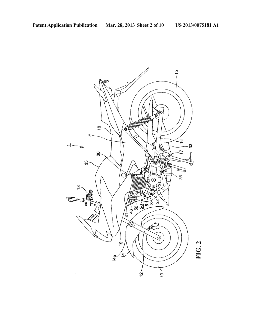 MOTORCYCLE HAVING EVAPORATING FUEL TREATMENT APPARATUS - diagram, schematic, and image 03