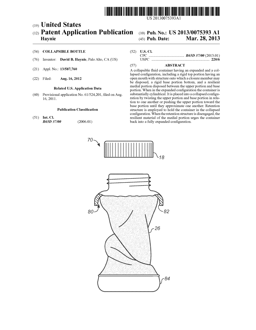 COLLAPSIBLE BOTTLE - diagram, schematic, and image 01