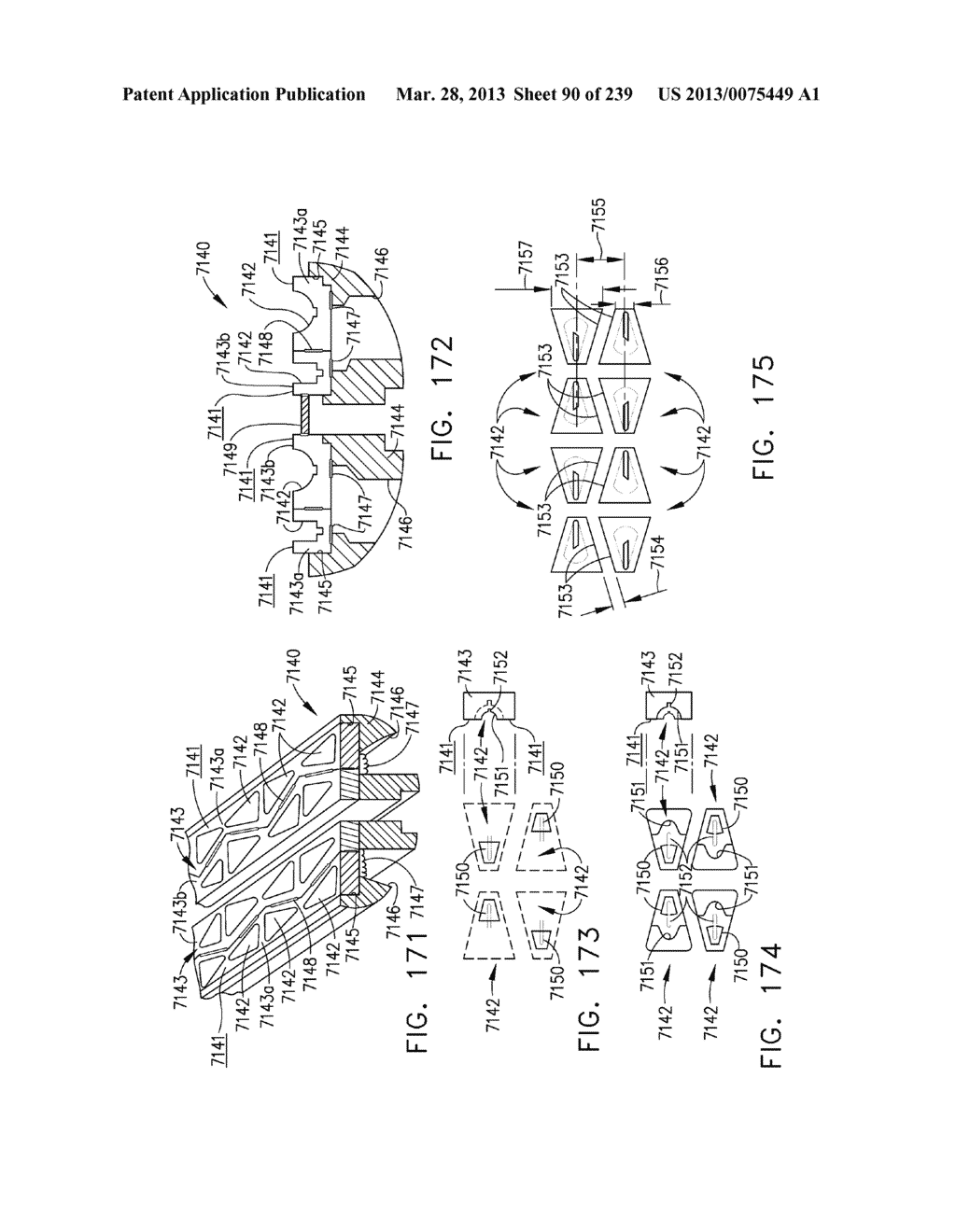 SURGICAL STAPLER WITH STATIONARY STAPLE DRIVERS - diagram, schematic, and image 91